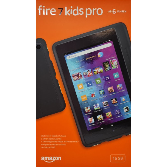 Amazon Fire 7 Kids Pro Tablet (2021), Ab 6 Jahren 17,8 cm (7 Zoll) großer Bildschirm, 16 GB, kindgerechte Hülle in Schwarz