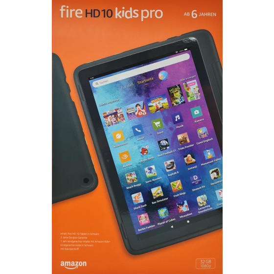 Amazon Fire HD 10 Kids Pro Tablet 25,6 cm (10,1 Zoll) Full HD Display (1080p), ab 6 Jahren, 32 GB Speicher, kindgerechte Hülle in Schwarz
