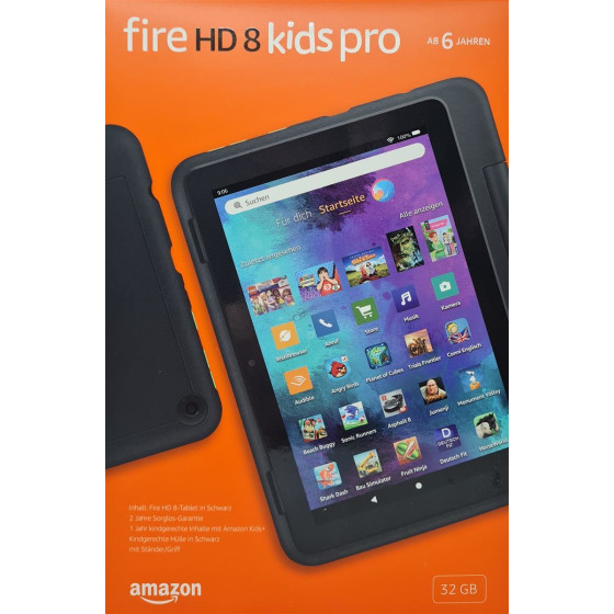 Amazon Fire HD 8 Kids Pro Tablet 20,3 cm (8 Zoll) HD Display, ab 6 Jahren, 32 GB Speicher, kindgerechte Hülle in Schwarz