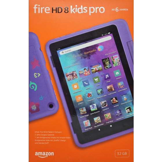 Amazon Fire HD 8 Kids Pro Tablet 20,3 cm (8 Zoll) HD Display, ab 6 Jahren, 32 GB Speicher, kindgerechte Hülle im Graffiti-Design