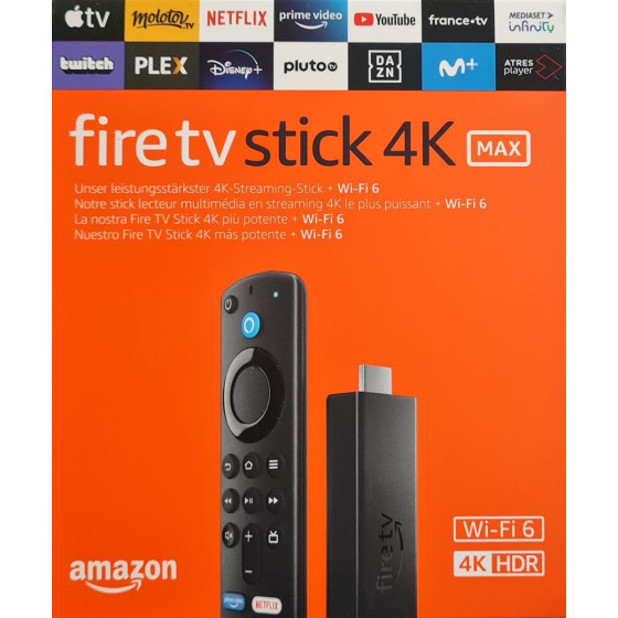 Amazon Fire TV Stick 4K MAX Streaming Stick mit Wi-Fi 6, Alexa-Sprachfernbedienung mit TV-Steuerungstasten