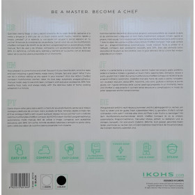 IKOHS Chefbot Compact Multifunktions-Küchenmaschine, 23 Funktionen, 10 Geschwindigkeiten mit Turbo, 3,5 l Edelstahlschüssel, inklusive Rezeptbuch - Schwarz