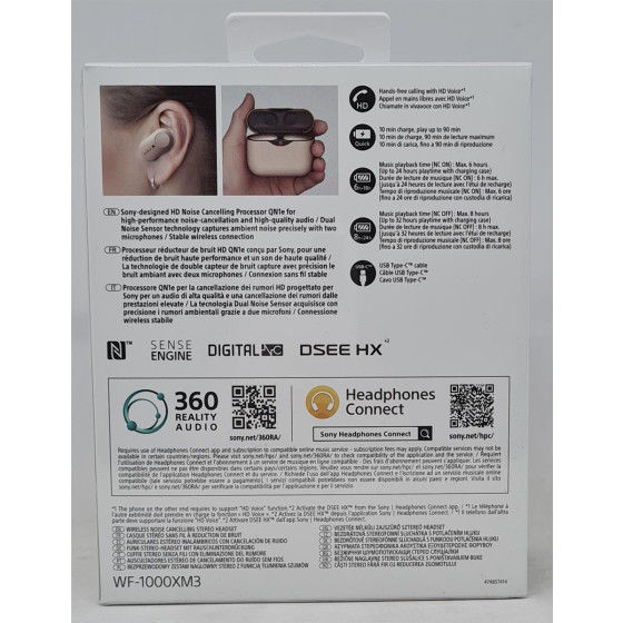 SONY WF-1000XM3 kabellose Bluetooth In-ear Kopfhörer, Earbuds, Ladeetui - Silber