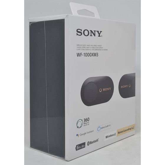 SONY WF-1000XM3 kabellose Bluetooth In-ear Kopfhörer, Earbuds, Ladeetui - Schwarz