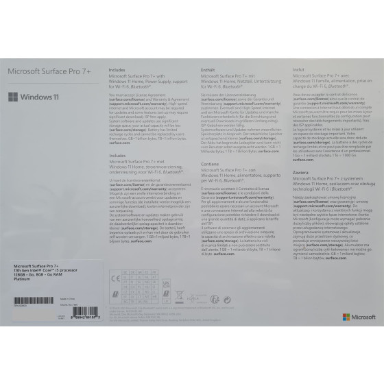 Microsoft Surface Pro 7+ TFN-00003 Convertible, 31,24 cm (12,3 Zoll) 2-in-1 Tablet, Intel Core i5, 8GB RAM, 128GB SSD, Windows 11 Home - Platin Grau