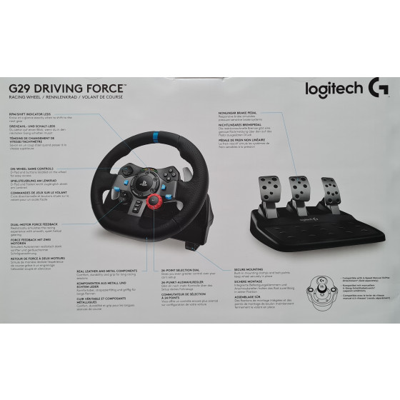 Logitech G29 Racing Lenkrad Driving Force für Playstation 5, PS4, PS3, PC, Schwarz