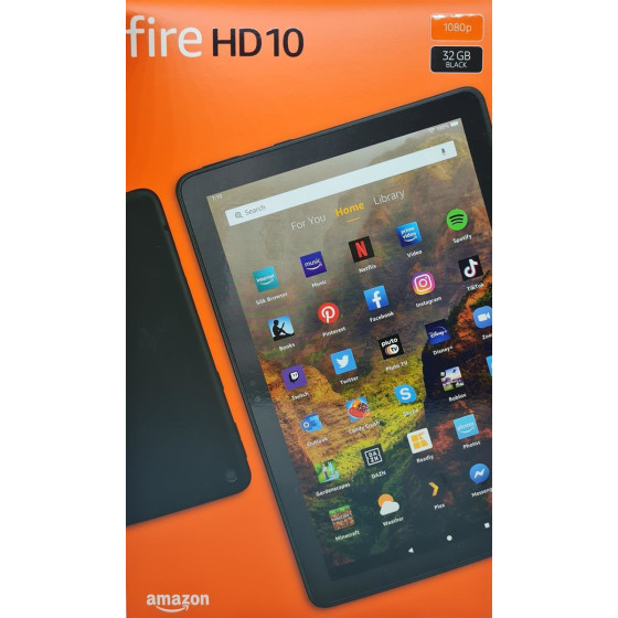 Amazon Fire HD 10 Tablet (2021) Full HD Display, 32 GB, Octa-Core, 3 GB RAM, mit Spezialangeboten, Schwarz