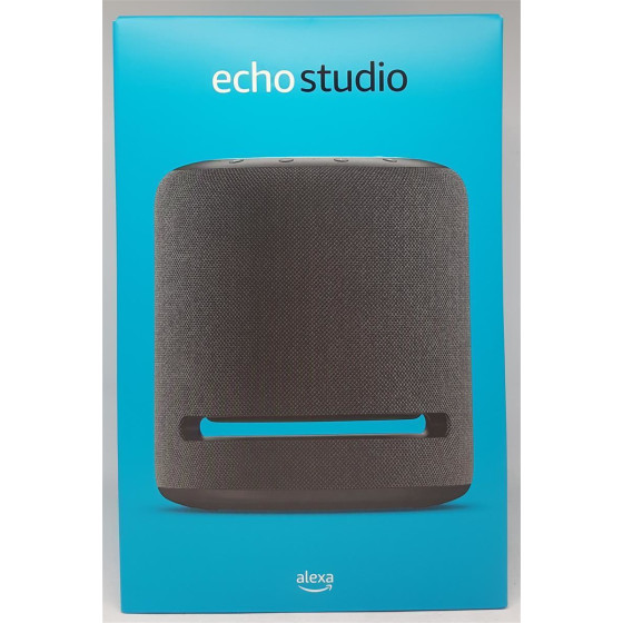 Amazon Echo Studio Smarter High Fidelity Lautsprecher mit 3D-Audio, Alexa Sprachsteuerung, Schwarz, generalüberholt
