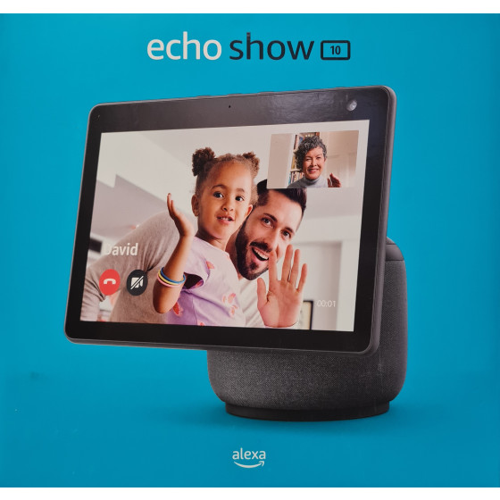 Amazon Echo Show 10 (3. Generation) 25,6 cm (10,1 Zoll) Hochauflösendes Smart Display mit Bewegungsfunktion und Alexa, Anthrazit
