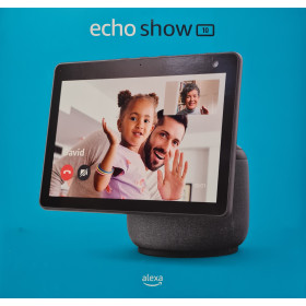 Amazon Echo Show 10 (3. Generation) 25,6 cm (10,1 Zoll) Hochauflösendes Smart Display mit Bewegungsfunktion und Alexa, Anthrazit
