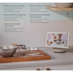 Amazon Echo Show 10 (3. Generation) 25,6 cm (10,1 Zoll) Hochauflösendes Smart Display mit Bewegungsfunktion und Alexa, Weiß