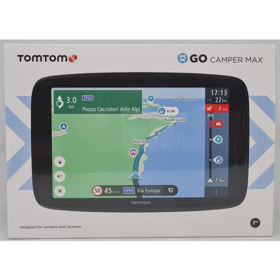 TomTom GO Camper Max Camping Navigationsgerät 17,78 cm (7 Zoll) Display, Sonderziele für Wohnmobile und Wohnwagen, Karten-Updates Welt, TomTom Traffic - Schwarz