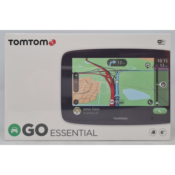 TomTom GO Essential 15,24 cm (6 Zoll) Navigationsgerät, TomTom Traffic, Karten-Updates Europa, Freisprechen, Updates über Wi-Fi, TMC - Schwarz