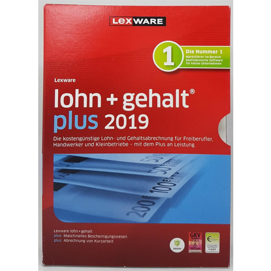 Lexware lohn+gehalt plus 2019 Minibox Jahreslizenz CD-Version