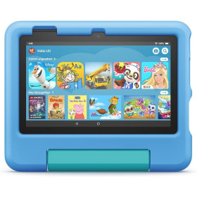 Amazon Fire 7 Kids Edition-Tablet (2022) 17,7 cm (7 Zoll) Display, 32 GB, blaue kindgerechte Hülle mit Ständer