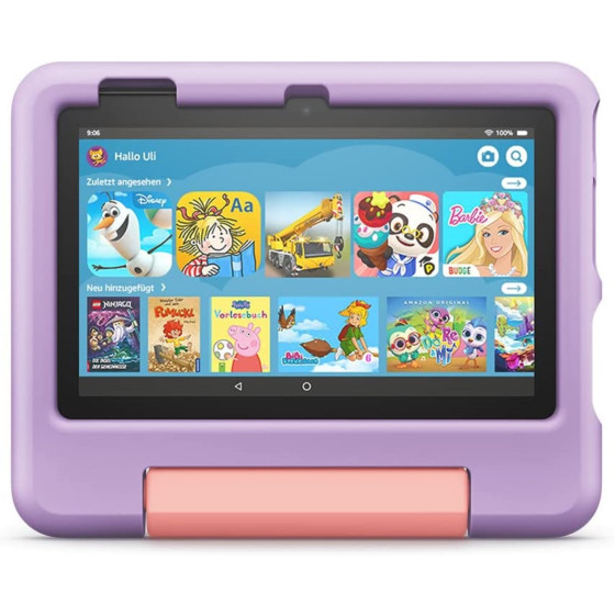 Amazon Fire 7 Kids Edition-Tablet (2022) 17,7 cm (7 Zoll) Display, 16 GB, violette kindgerechte Hülle mit Ständer
