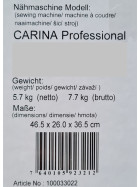 Carina Professional Computer-Nähmaschine für Einsteiger, Fortgeschrittene & Profis, LED-Display, 206 Stichprogramme, Freiarm & LED-Nählicht - Weiß/Blau