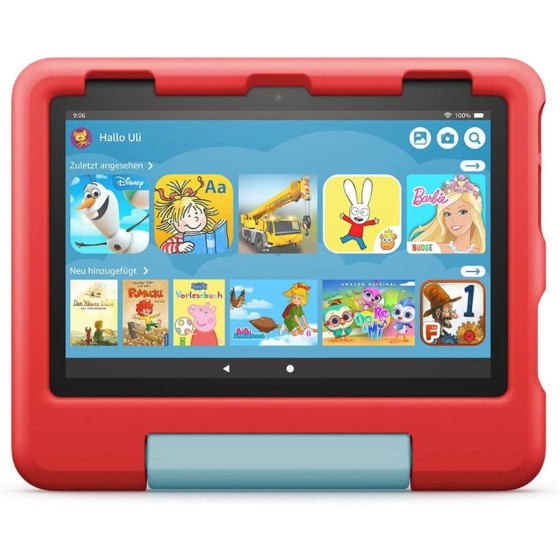 Amazon Fire HD 8 Kids Edition-Tablet (2022) 20,32 cm (8 Zoll) Display, 32 GB, rote kindgerechte Hülle mit Ständer