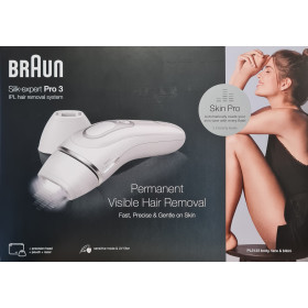 Braun Silk Expert Pro 3 PL3133 IPL Haarentfernungsgerät, Venus Rasierer, Tasche - Weiß/Silber