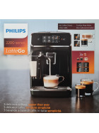 Philips EP2236/40 LatteGo 2200 Series Kaffeevollautomat, LatteGo Milchsysstem - Schwarz/Silber