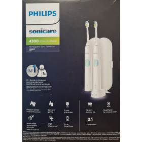 Philips Sonicare HX6807/35 ProtectiveClean 4300 elektrische Schallzahnbürste Doppelpack mit Reiseetui - Weiß