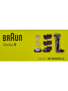 Braun Series 5 50-W4650cs Elektrischer Nass- und Trockenrasierer, Barttrimmer & Bodygroomer, EasyClick Funktion - Schwarz/Weiß