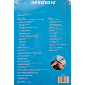 Medion MD 18205 Freiarm-Nähmaschine, Knopfloch- und Einfädelautomatik - Weiß