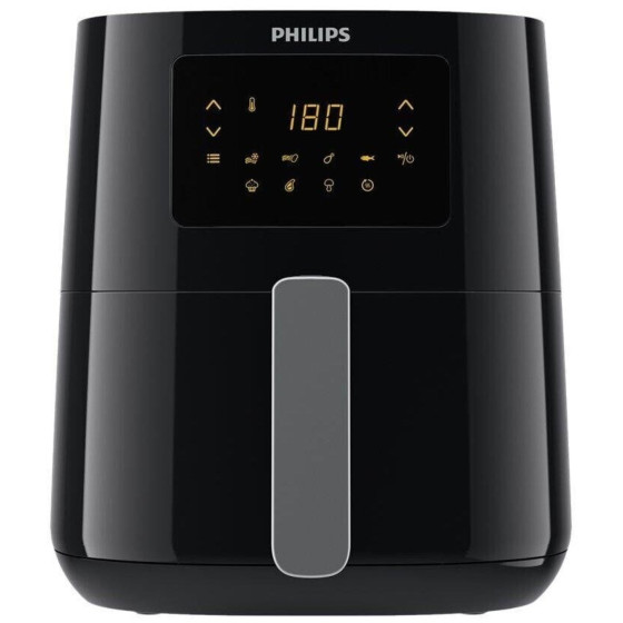Philips 3000 Series HD9252/70 Airfryer Compact Heißluft-Fritteuse 1400 W Heißluft-Funktion, Grillfunktion, Display - Schwarz