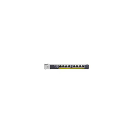 Netgear GS108LP - Unmanaged - Gigabit Ethernet (10/100/1000) - Power over Ethernet (PoE) - Rack-Einbau - 1U - Wandmontage