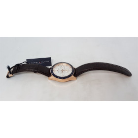 Tommy Hilfiger 1791118 Luke Herren Analog Quarz Uhr mit Leder Armband, Braun