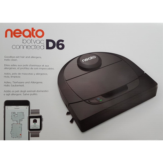 Neato Robotics 945-0345 Botvac Connected D650 Staubsaugerroboter mit Haustierzubehör für Teppiche und Hartböden, App/Alexa kompatibel,