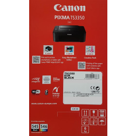 Canon PIXMA TS3350 Tintenstrahldrucker, WLAN, USB, AirPrint Cloud Print, CD/DVD-Druck, Schwarz