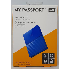 WD My Passport 2 TB, 2000 GB, externe Festplatte 6,35 cm (2,5 Zoll), Blau