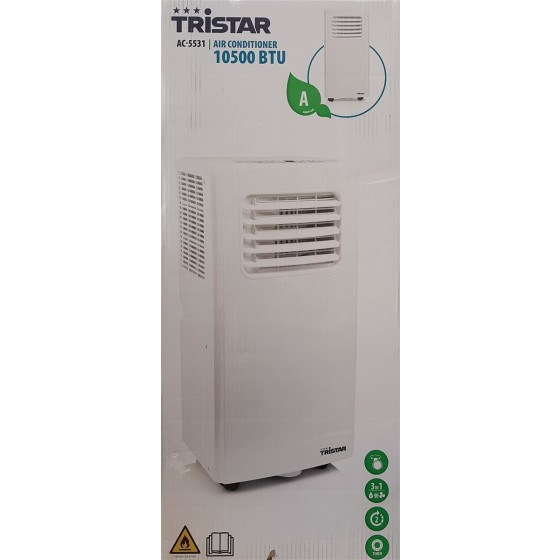 Tristar AC-5531 Mobiles Klimagerät 10.500 BTU/h Max. Raumgröße: 90 m³, Weiß, Energieklasse A