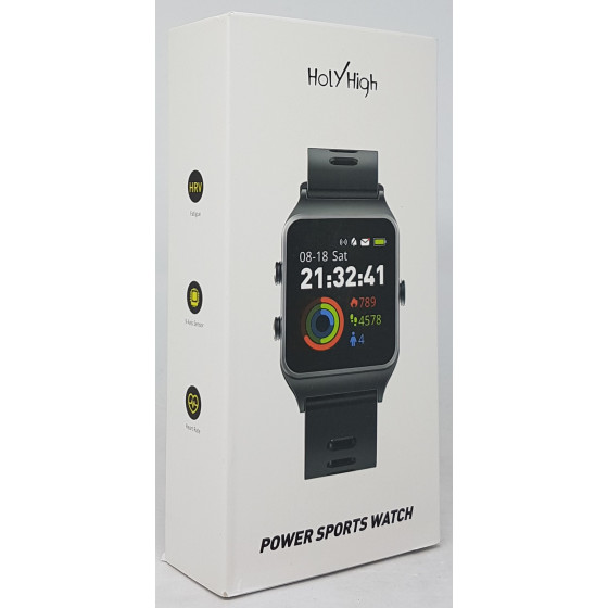 HolyHigh P1C Power Sports Watch, Fitness Tracker, Sport Uhr mit GPS, Herzfrequenzmessung, Schrittzähler, Schwarz