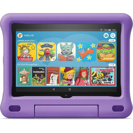 Amazon Fire HD 8 Kids Edition-Tablet, 20,32 cm (8 Zoll) Display, 32 GB, violette kindgerechte Hülle mit Ständer