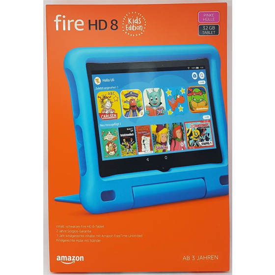 Amazon Fire HD 8 Kids Edition-Tablet, 20,32 cm (8 Zoll) Display, 32 GB, pinke kindgerechte Hülle mit Ständer