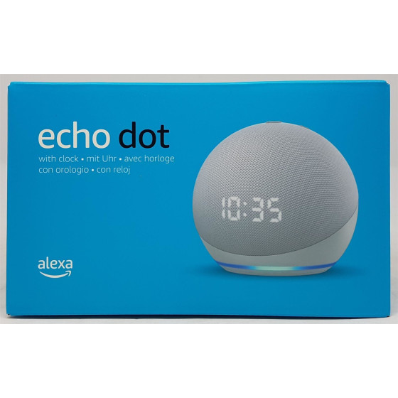 Amazon Echo Dot mit Uhr 4. Generation (2020) Smarter Lautsprecher mit Alexa, Weiß