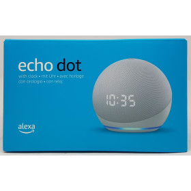 Amazon Echo Dot mit Uhr 4. Generation (2020) Smarter Lautsprecher mit Alexa, Weiß