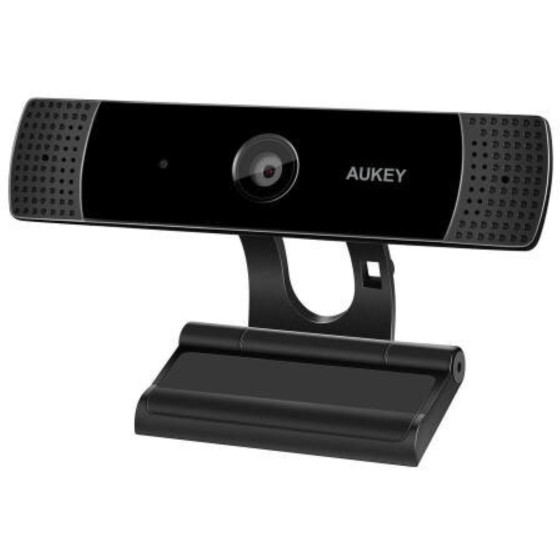 AUKEY Webcam 1080p Full HD mit Stereo-Mikrofon, Web-Kamera für Videochat und Aufnahme, kompatibel mit Windows, Mac und Android