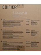 Edifier S2000MKIII 2.0 Aktive Bluetooth-Regallautsprecher, Nahfeld-Aktiv-Dreifachverstärker, 130 Watt RMS - Schwarz/Braun